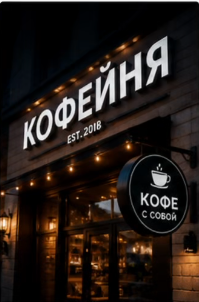 Современная световая вывеска
